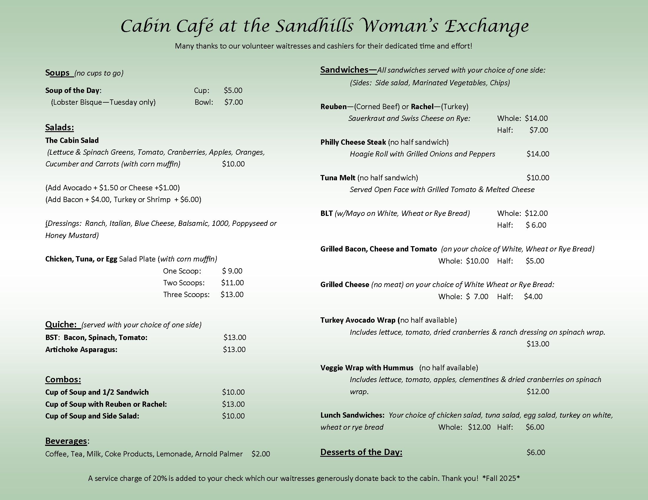 2025-26 Menu